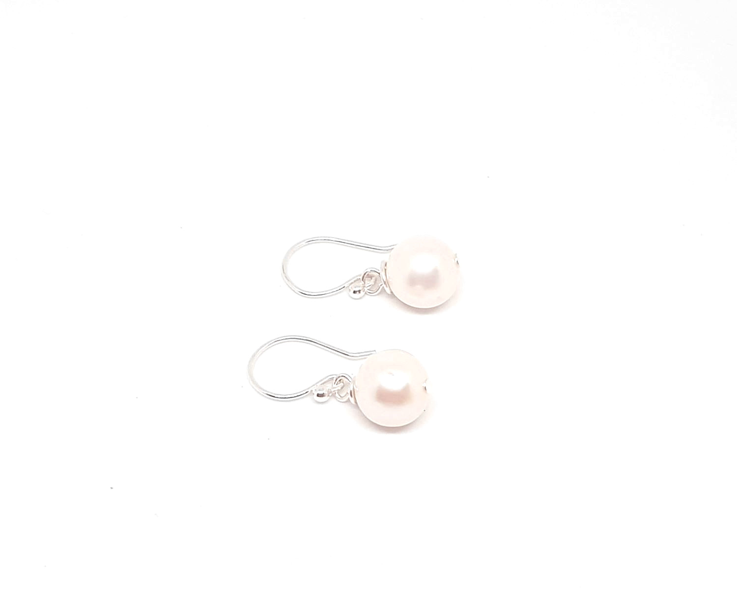 Natural White Pearl earrings 15mm hooks - AAA Grade