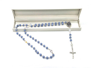 NEW! Angelite Blue Gemstone rosary beads