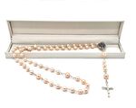 NEW! Beautiful Natural Pink Cultured pearl 6mm Rosary Beads