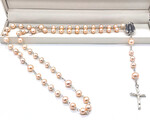 NEW! Beautiful Natural Pink Cultured pearl 6mm Rosary Beads